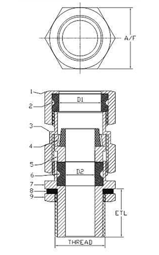 Cgw Weather-Proof Double Compression Cable Glands